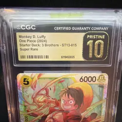 Monkey.D.Luffy Super Rare Foil ST13-015 Three Brothers One Piece CGC 10 Pristine - Image 3