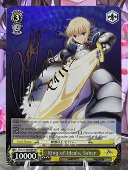 Weiss Schwarz King of Ideals, Saber SP (English) (Gold Signature) - Image 2