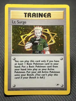 Pokemon Card Lt. Surge Rare Holo Gym Challenge Set HP/DMG - Image 1