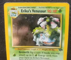 Pokemon Card Erika's Venusaur Holo #4/132 Gym Challenge (HP) - Image 3