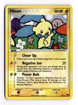 Minun 4/17 Pop Series 3 Holo Pokemon Card MP - Image 1