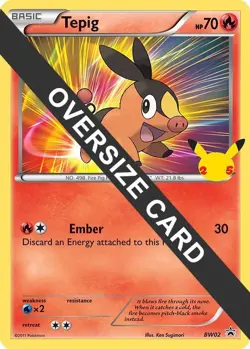Tepig - First Partner Pack BW02 Pokemon Jumbo Oversized Card - LP - Image 1