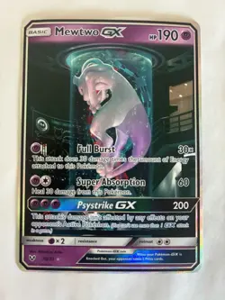 Mewtwo GX (Secret Shining) 78/73 Shining Legends Holo Pokemon Card Slight Chip - Image 4