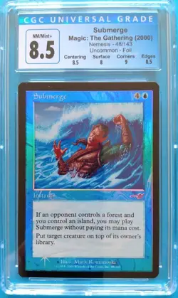 FOIL 🌈💧 Submerge 💧🌈 Nemesis | Vintage MTG | NM++/Mint! CGC 8.5! - Image 1