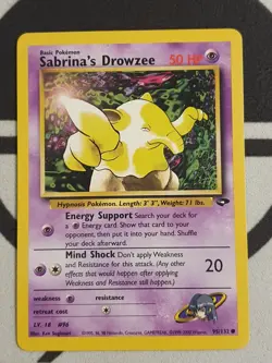 Sabrina's Traumato 95/132 Gym Challenge Set Pokemon Karte TCG Pokemon Drowzee - Image 3
