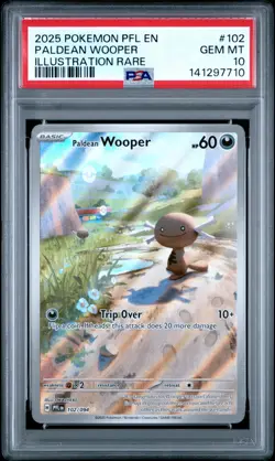 Paldean Wooper 102/094 PSA 10 Phantasmal Flames #102 Illustration Rare Pokemon - Image 1