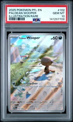 Paldean Wooper 102/094 PSA 10 Phantasmal Flames #102 Illustration Rare Pokemon - Image 2