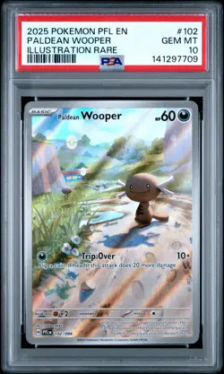 Paldean Wooper 102/094 PSA 10 Phantasmal Flames #102 Illustration Rare Pokemon - Image 3