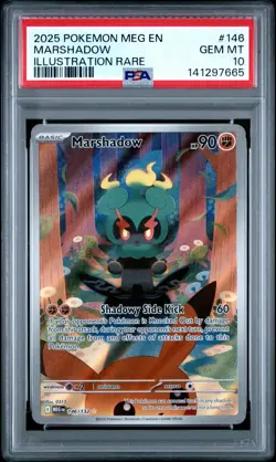 2025 POKEMON EN-MEGA EVOLUTION ILLUSTRATION RARE #146 MARSHADOW PSA Gem Mint 10 - Image 1