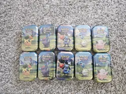 Pokemon Ascended Heroes Mini Tin Display 10 Sealed Booster Tins Open Display - Image 2