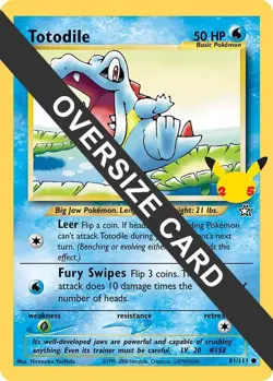 Totodile 81/111 First Partner Pack Pokemon Oversized Jumbo LP - Image 1