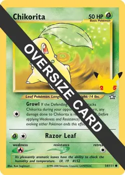 Chikorita 54/111 First Partner Pack Pokemon Oversized Jumbo LP - Image 1