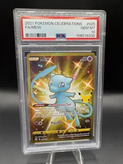 PSA 10 💎 GEM MINT 2021 POKEMON CELEBRATIONS #025 FULL ART/MEW - Image 1