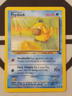 Pokemon Karte Enton 53/62 Fossil Set Pokemon Original TCG 1999 Vintage Psyduck - Image 2