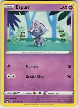 Pokemon Espurr 081/195 SWSH12: Silver Tempest Common NM - Image 1