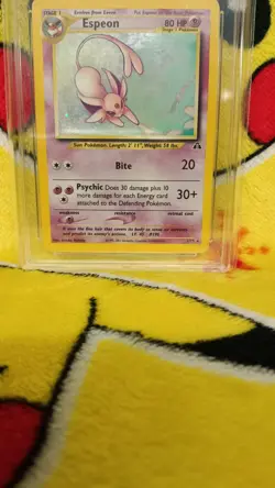 Pokemon Neo Discovery Espeon Holo 1/75 Ace Graded 4 VG Swirl - Image 2