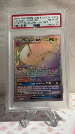 ELECTRODE GX - FULL ART #172 PSA 10 POKEMON SM CELESTIAL STORM 2018 - Image 1