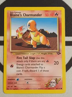 Blaine's Charmander 60/132 Gym Challenge Set Pokemon Karte TCG Pokemon Glumanda - Image 3