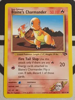 Blaine's Charmander 60/132 Gym Challenge Set Pokemon Karte TCG Pokemon Glumanda - Image 4