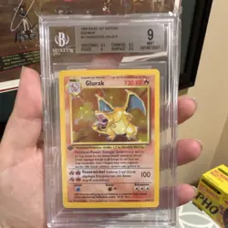 Pokemon 1999 Base Set 1st Edition German Glurak Charizard Holo BGS 9 - Image 1