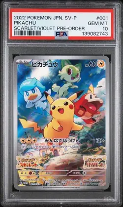 Pokemon Pikachu 001/SV-P SCARLET & VIOLET PROMO Japanese PSA 10 - Image 1
