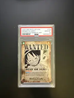 Monkey D. Luffy PSA 10 English One Piece OP13-118 Wanted Poster 2025 SP Alt Art - Image 1