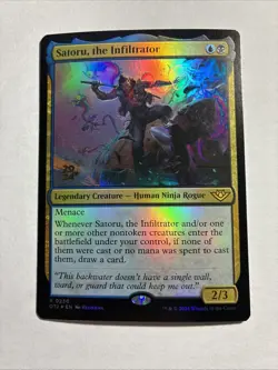 Satoru, the Infiltrator - Prerelease Foil MTG Plus Bonus Card!!! - Image 1