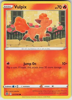 Pokemon Vulpix 017/195 SWSH12: Silver Tempest Common NM - Image 1