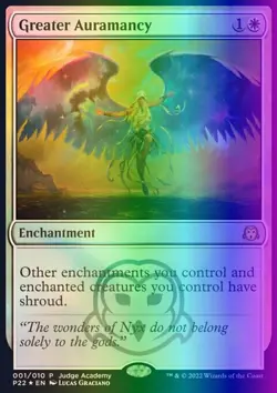MTG Magic the Gathering Greater Auramancy (1/10) Judge Gift Cards 2022 LP FOIL - Image 1