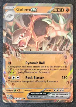 Golem ex 076/165 Scarlet & Violet 151 Double Rare Near Mint Pokemon Card - Image 1