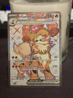 Pokemon TCG Arcanine EX Holo Card 224/198 Scarlet Violet Base Set - Image 1