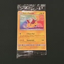 Pokemon TCG Ash’s Pikachu SM108 Sealed Black Star Promo Card - Image 1