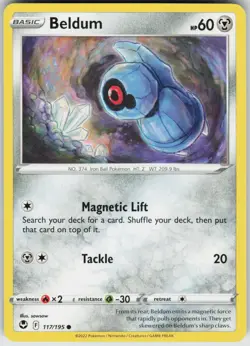 Pokemon Beldum 117/195 SWSH12: Silver Tempest Common NM - Image 1