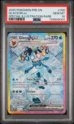 2025 POKEMON PRISMATIC EVOLUTIONS SPECIAL ILLUSTRATION RARE GLACEON EX PSA 10 - Image 1