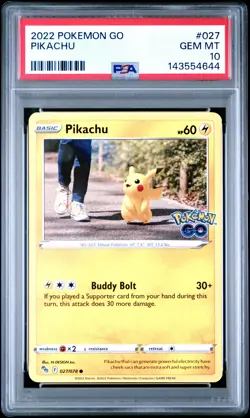 2022 POKEMON GO #027 PIKACHU PSA 10 - Image 1