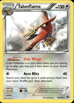 Talonflame 96/114 Non Holo Rare XY Steam Siege Pokemon - Image 1