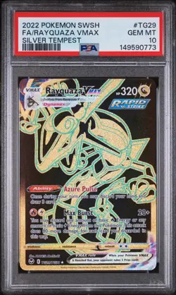 RAYQUAZA VMAX TG29/TG30 FULL ART SILVER TEMPEST POKEMON PSA 10 - Image 1