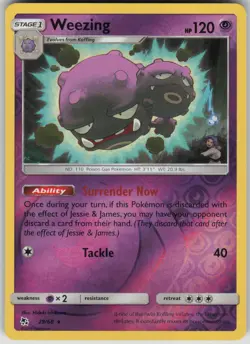 Pokemon TCG Weezing Rare Reverse Holo Hidden Fates 29/68 - Image 1