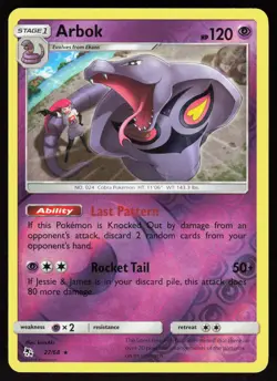Arbok 27/68 Rare Hidden Fates Pokemon Reverse Holo Near Mint - Image 1
