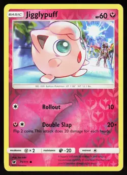 Jigglypuff 71/111 Common Crimson Invasion Pokemon Reverse Holo Near Mint - Image 1