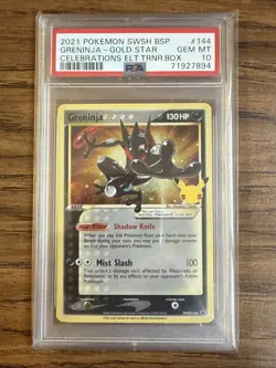 Pokemon Greninja Gold Star PSA 10 Celebrations ETB Promo - Image 1