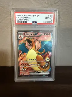 Pokemon Charizard ex Ultra Rare Holo 151 Gem Mint PSA 10 Graded English 2023 - Image 1