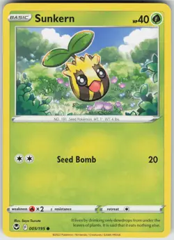 Pokemon Sunkern 005/195 SWSH12: Silver Tempest Common NM - Image 1
