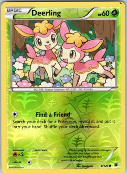 DEERLING 8/124 FATES COLLIDE POKEMON REVERSE HOLO MP - Image 1