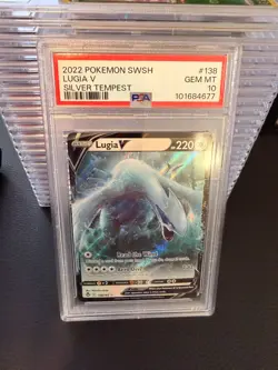 2022 Pokemon Silver Tempest Lugia V Full Art #138 PSA 10 GEM MINT - Image 1
