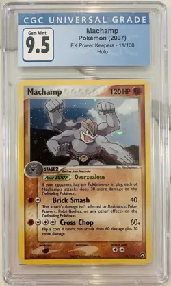 CGC 9.5/10 MACHAMP HOLO 11 EX POWER KEEPERS POKEMON GEM MINT - Image 1