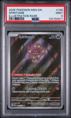 2025 Pokemon Mega Evolution Spiritomb Illustration Rare #148/132 PSA 9 - Image 1