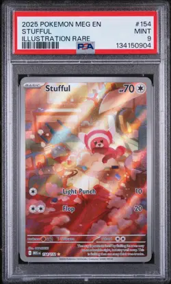 2025 Pokemon Mega Evolution Stufful Illustration Rare #154/132 PSA 9 - Image 1