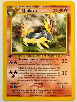 Quilava 47/111 Neo Genesis 1st Edition 2000 Pokemon M/NM Pack to Sleeve - Image 1