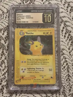 Pokemon Raichu Skyridge H25/H32 Holo Rare CGC PRISTINE 10 (Pop 11) - Image 1